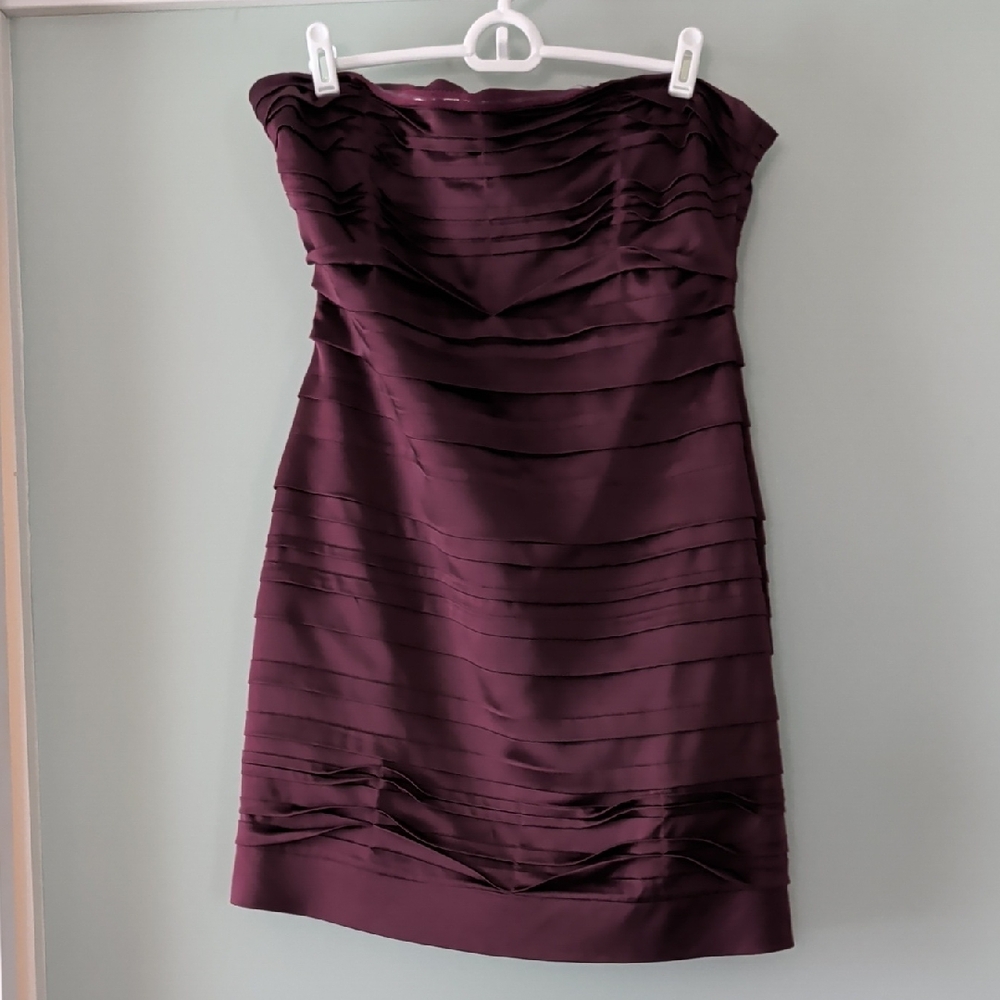 BCBGMaxAzria Strapless Deep Purple Dress